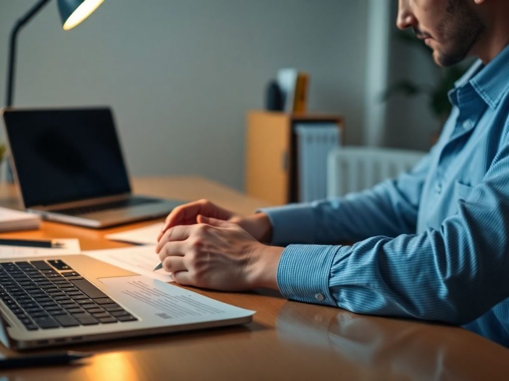 Persoană lucrând la deschiderea unui PFA.