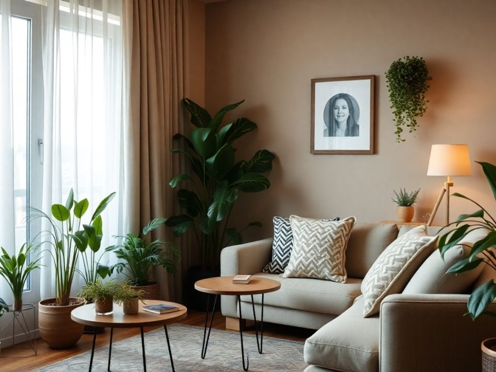 Interior confortabil al unui apartament pentru chiriași.