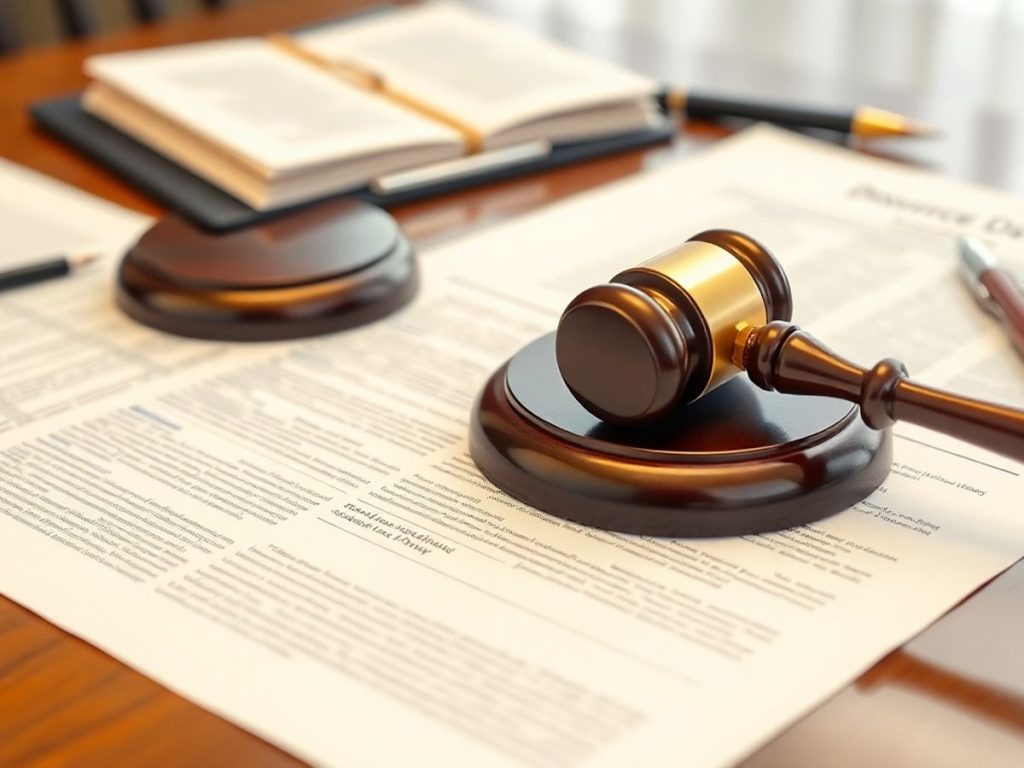 Documente legale pentru divorț pe un birou.