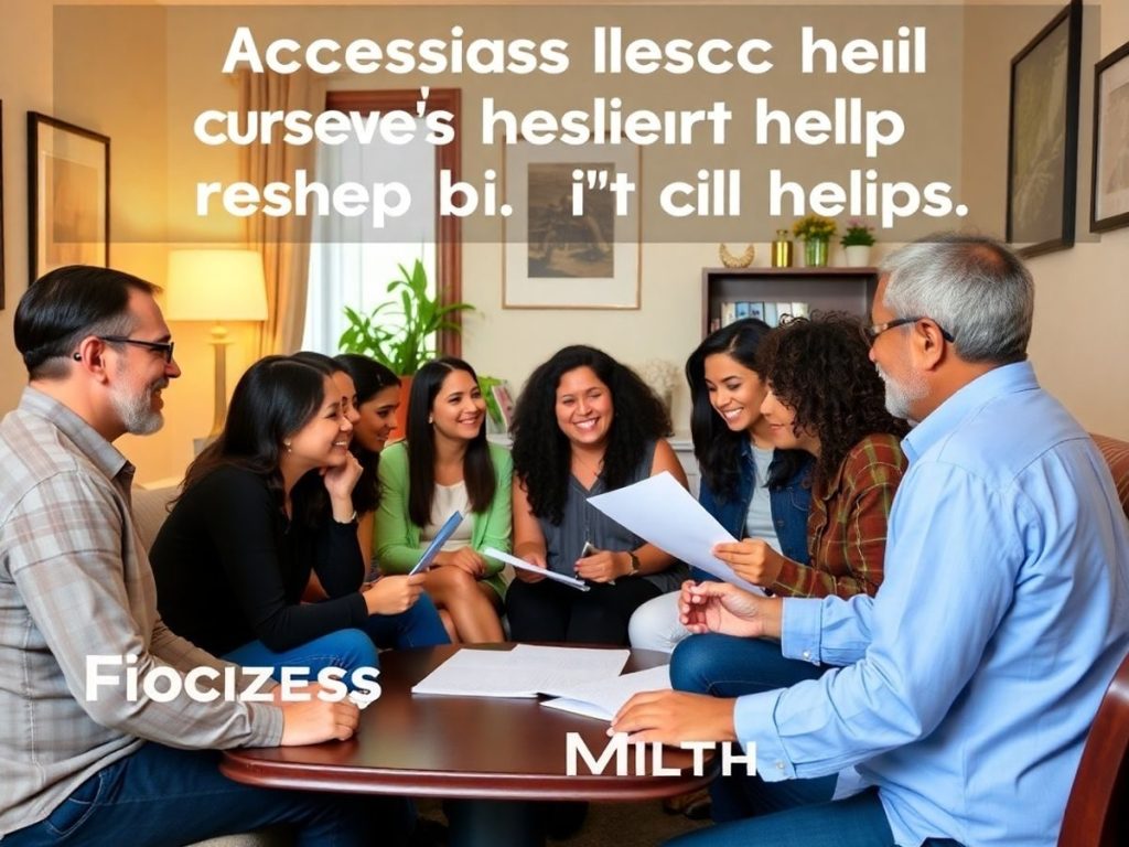 Grup divers discutând despre ajutor juridic gratuit.