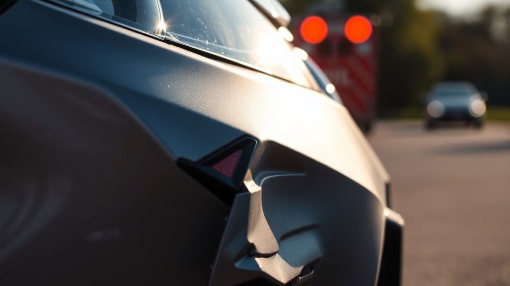 Mașină avariată după un accident rutier.