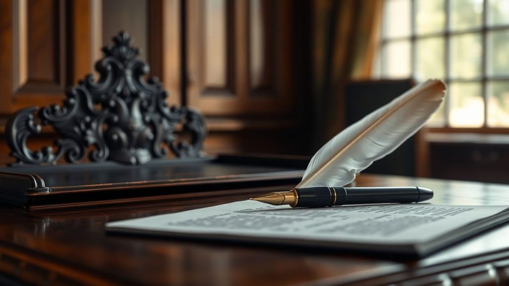 Testament și documente legale pe birou